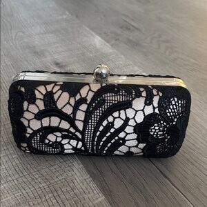 Elegant Black Lace Clutch